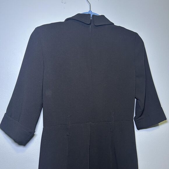 Donna Karan New York Dress Women's 6 Black Cowl Neck Sheath Belted Work Office - Picture 11 of 12